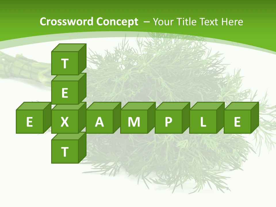 A Bunch Of Green Herbs On A White Background PowerPoint Template