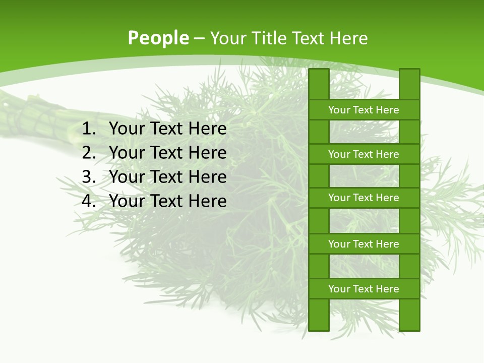 A Bunch Of Green Herbs On A White Background PowerPoint Template