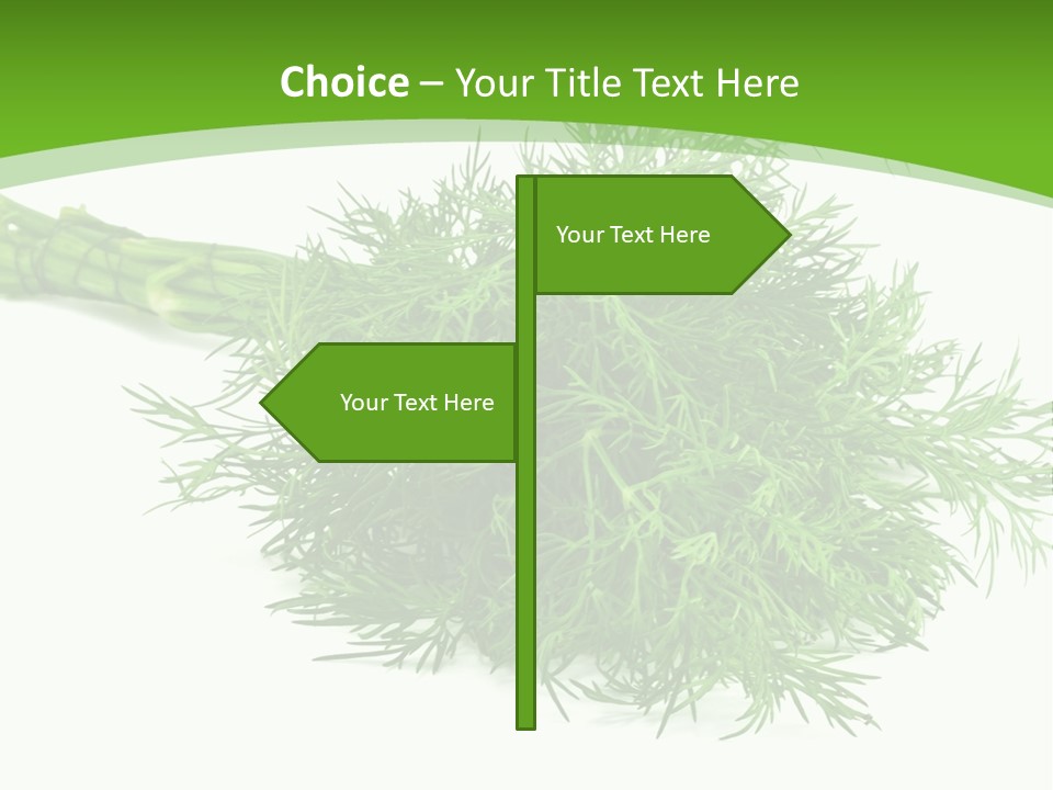 A Bunch Of Green Herbs On A White Background PowerPoint Template