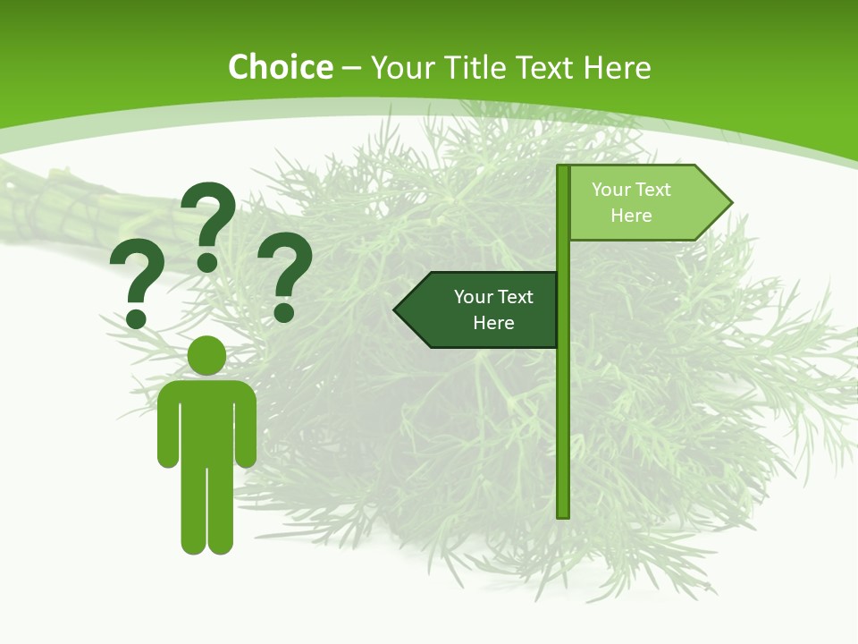 A Bunch Of Green Herbs On A White Background PowerPoint Template