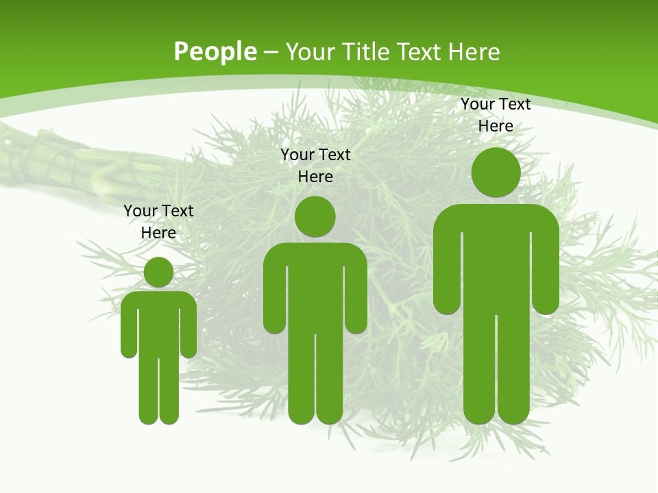 A Bunch Of Green Herbs On A White Background PowerPoint Template