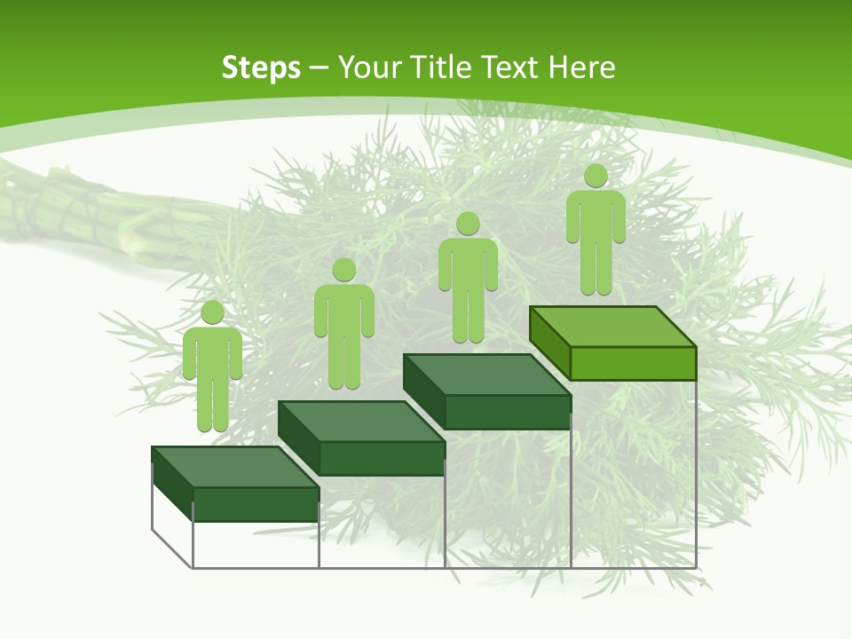 A Bunch Of Green Herbs On A White Background PowerPoint Template