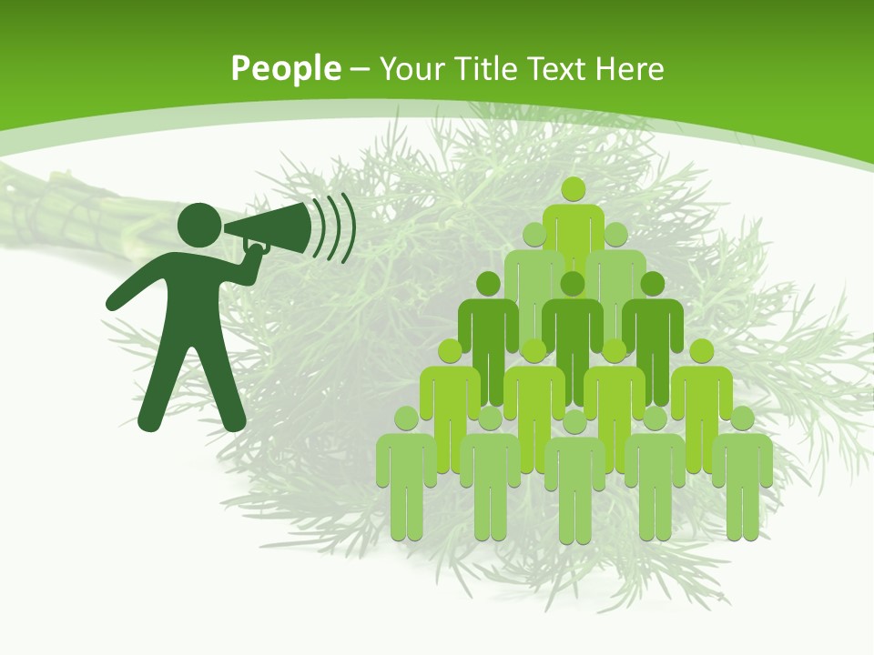 A Bunch Of Green Herbs On A White Background PowerPoint Template