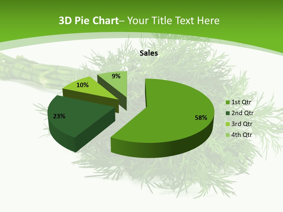 A Bunch Of Green Herbs On A White Background PowerPoint Template