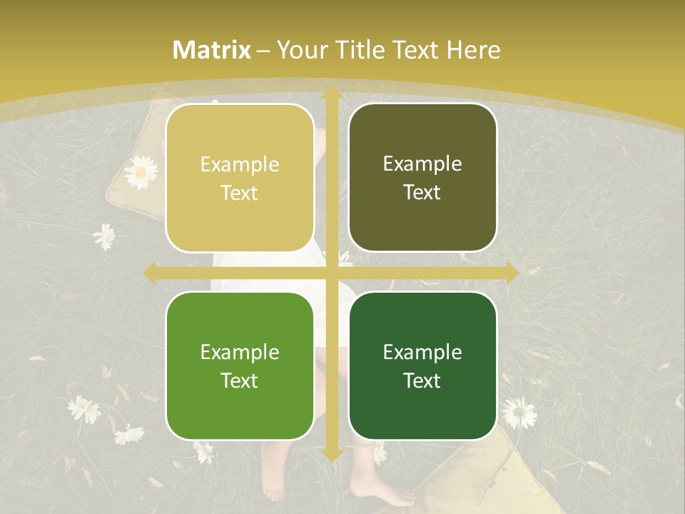 A Little Girl Laying In The Grass With Daisies PowerPoint Template