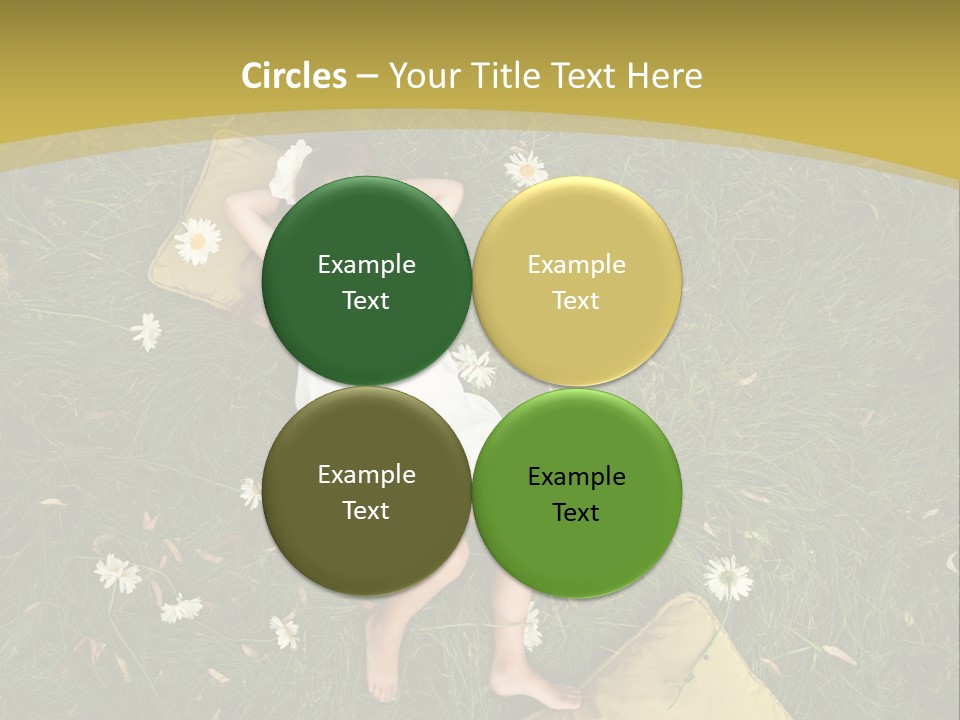 A Little Girl Laying In The Grass With Daisies PowerPoint Template