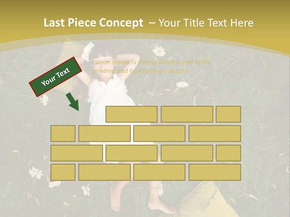 A Little Girl Laying In The Grass With Daisies PowerPoint Template