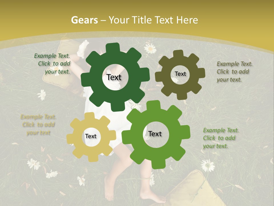 A Little Girl Laying In The Grass With Daisies PowerPoint Template