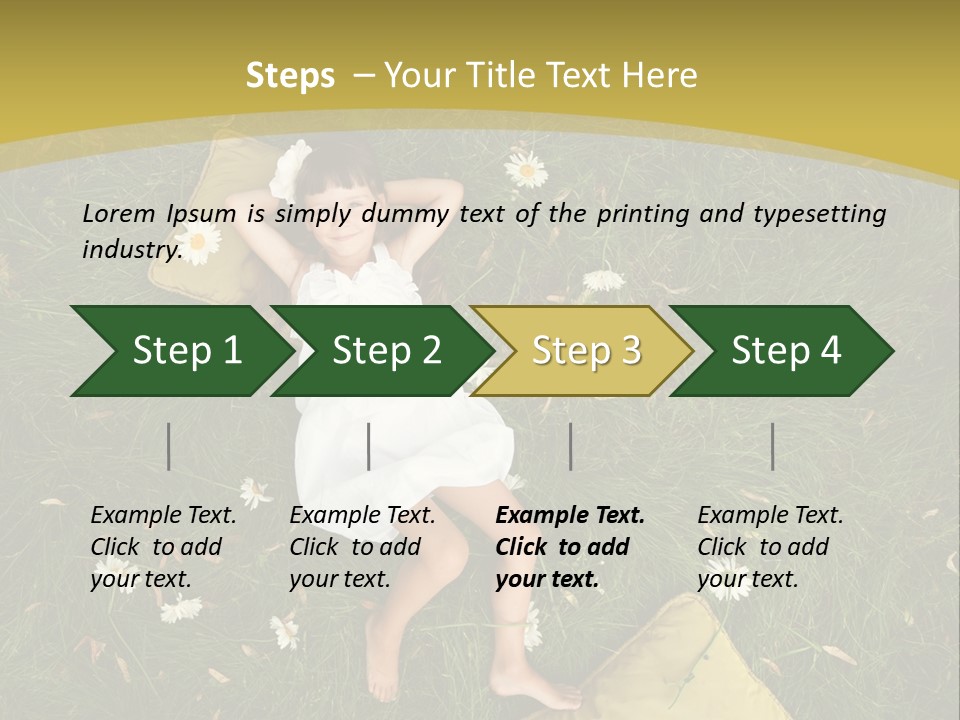 A Little Girl Laying In The Grass With Daisies PowerPoint Template