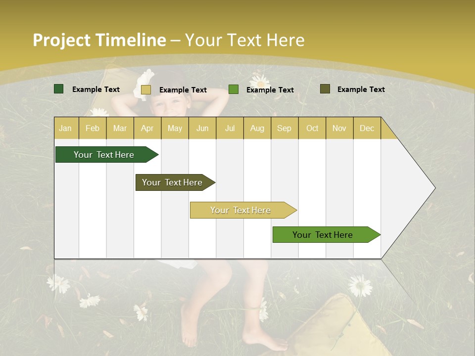 A Little Girl Laying In The Grass With Daisies PowerPoint Template