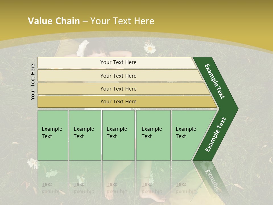 A Little Girl Laying In The Grass With Daisies PowerPoint Template