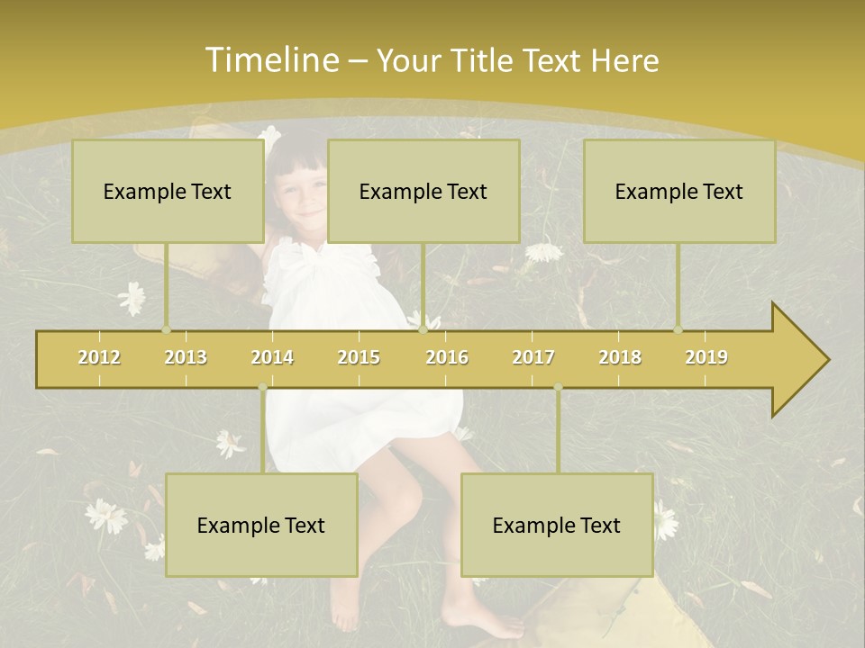 A Little Girl Laying In The Grass With Daisies PowerPoint Template