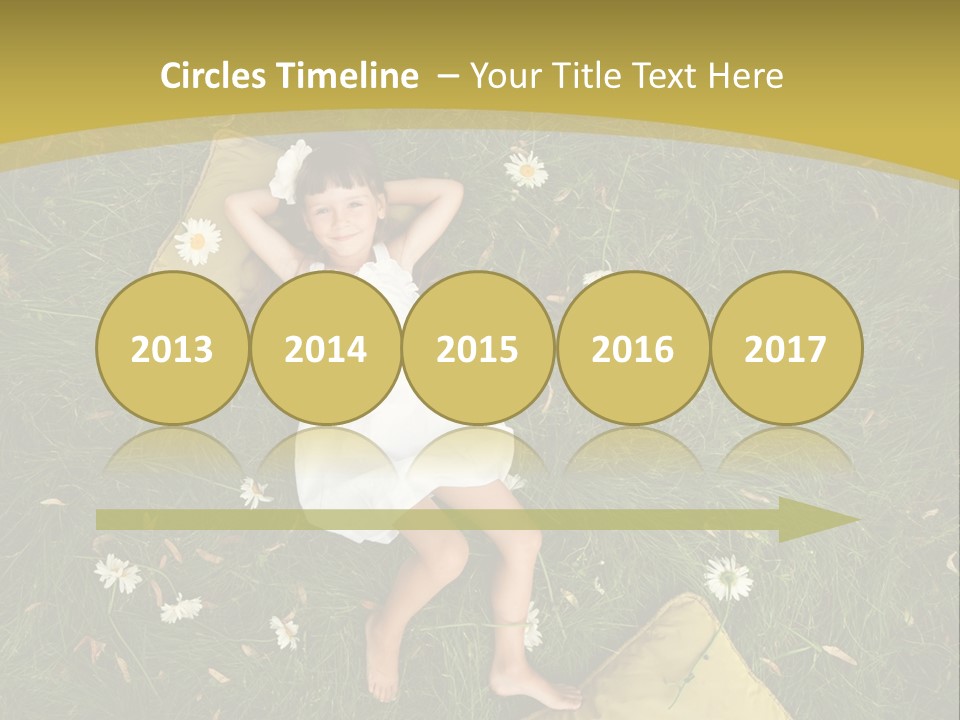 A Little Girl Laying In The Grass With Daisies PowerPoint Template
