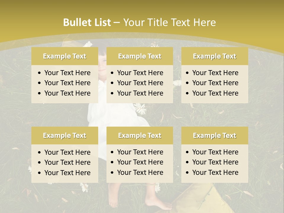 A Little Girl Laying In The Grass With Daisies PowerPoint Template