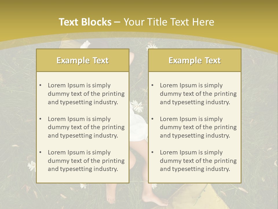 A Little Girl Laying In The Grass With Daisies PowerPoint Template