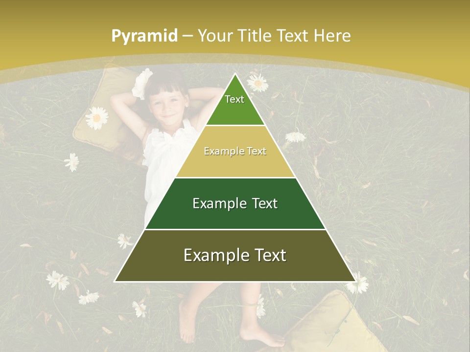 A Little Girl Laying In The Grass With Daisies PowerPoint Template