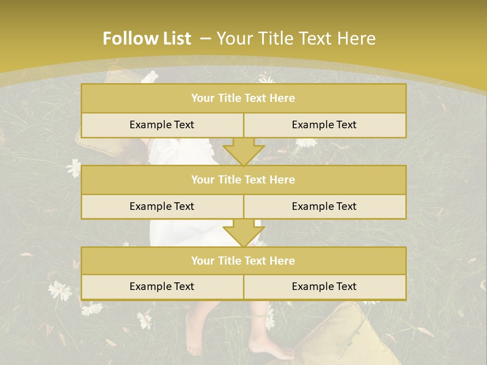 A Little Girl Laying In The Grass With Daisies PowerPoint Template