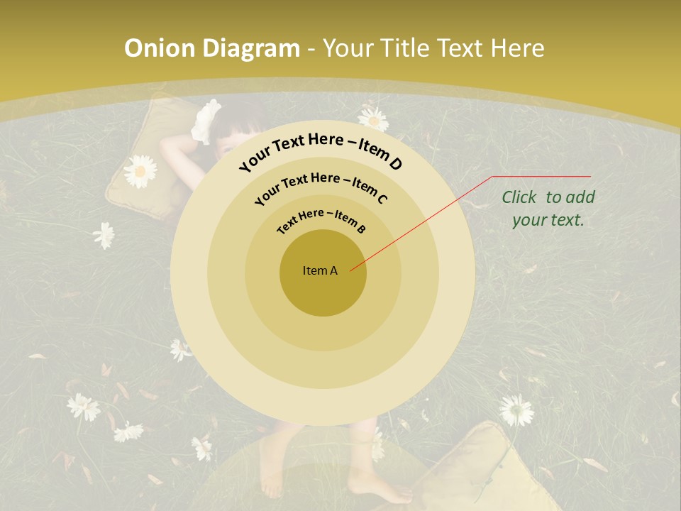 A Little Girl Laying In The Grass With Daisies PowerPoint Template