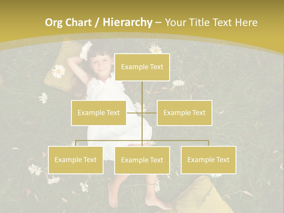 A Little Girl Laying In The Grass With Daisies PowerPoint Template