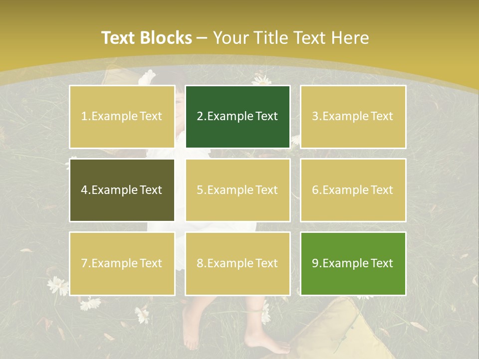 A Little Girl Laying In The Grass With Daisies PowerPoint Template