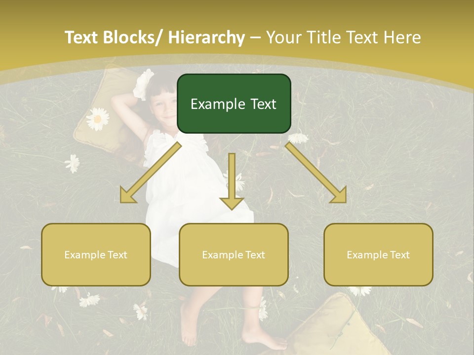 A Little Girl Laying In The Grass With Daisies PowerPoint Template