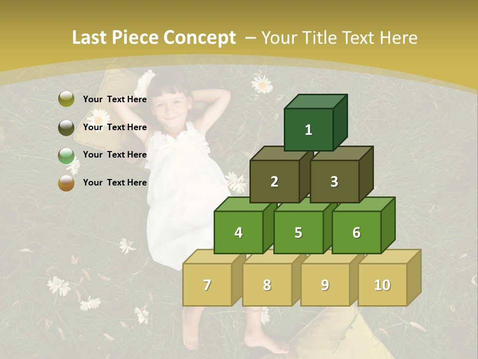 A Little Girl Laying In The Grass With Daisies PowerPoint Template