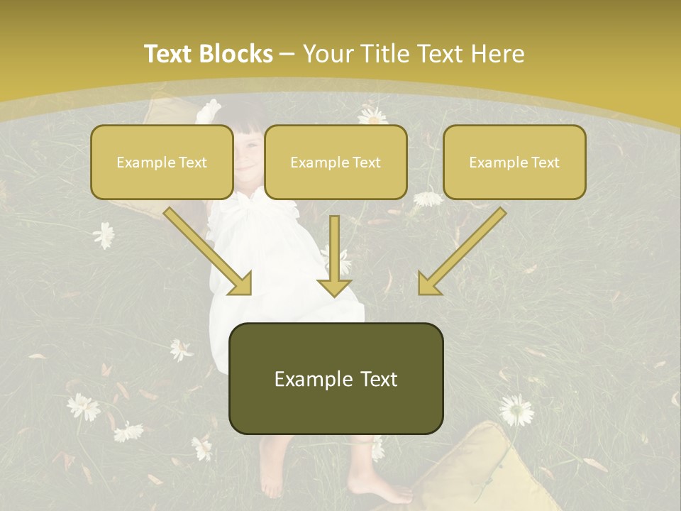 A Little Girl Laying In The Grass With Daisies PowerPoint Template