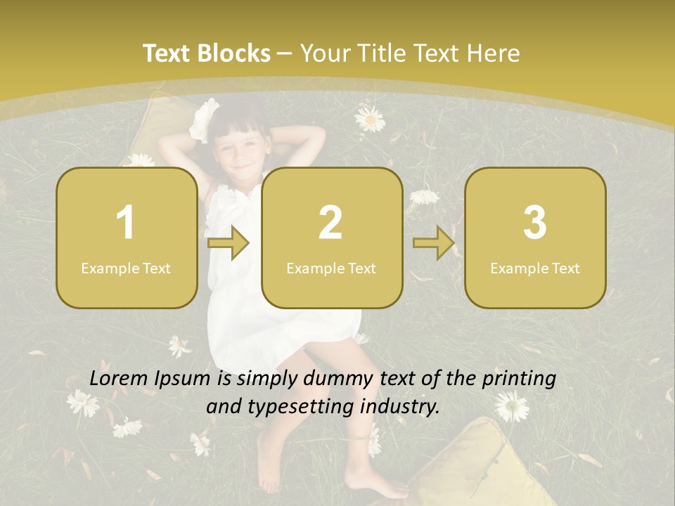 A Little Girl Laying In The Grass With Daisies PowerPoint Template