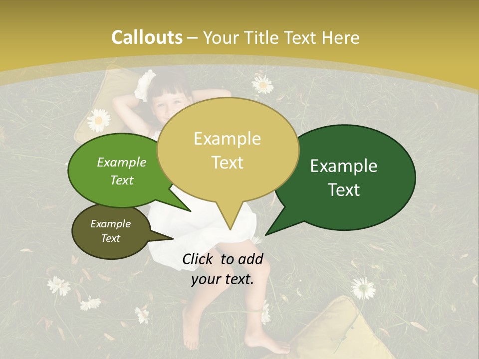 A Little Girl Laying In The Grass With Daisies PowerPoint Template