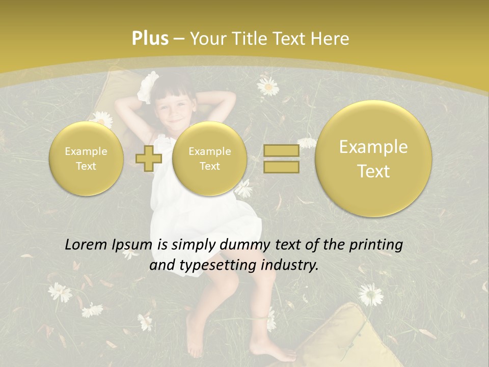 A Little Girl Laying In The Grass With Daisies PowerPoint Template