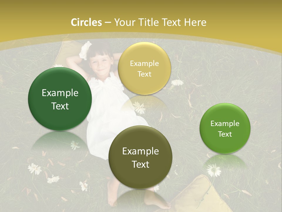 A Little Girl Laying In The Grass With Daisies PowerPoint Template