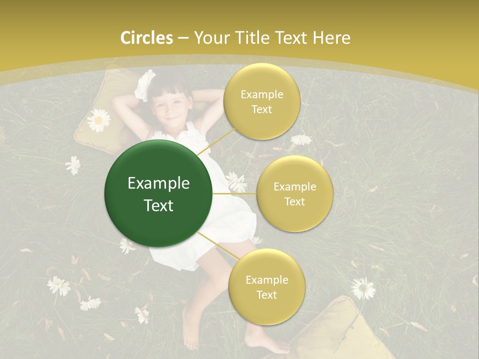 A Little Girl Laying In The Grass With Daisies PowerPoint Template