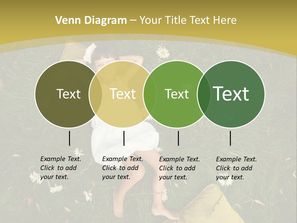 A Little Girl Laying In The Grass With Daisies PowerPoint Template