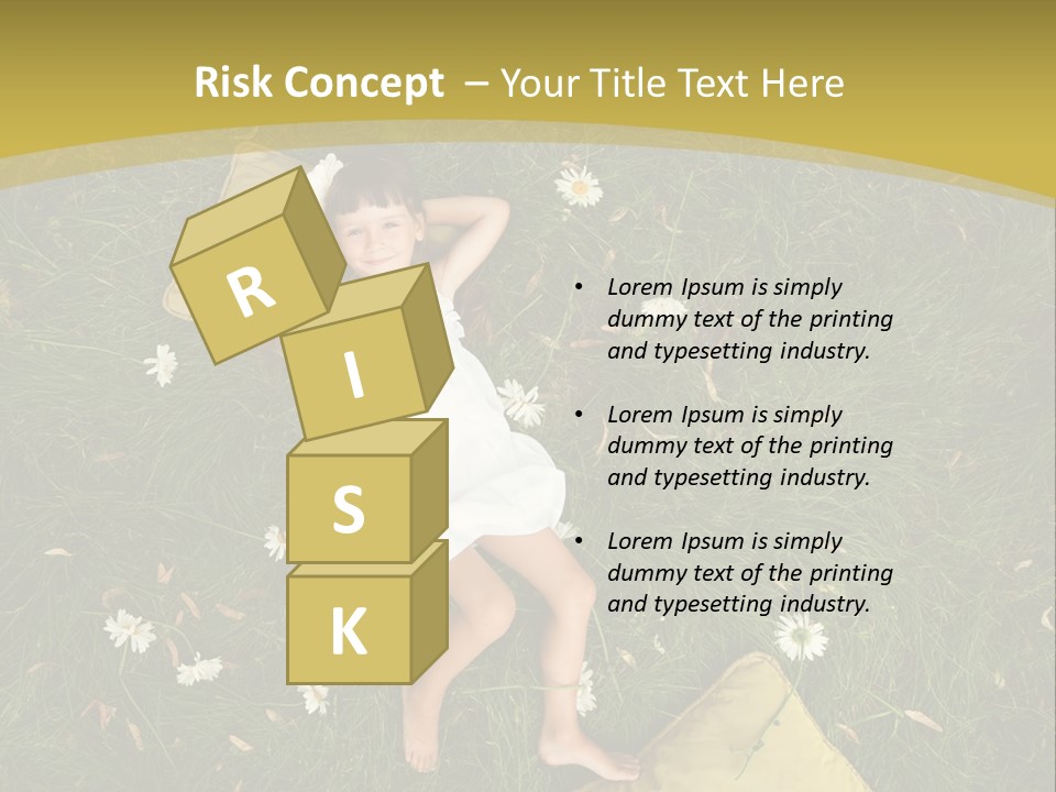 A Little Girl Laying In The Grass With Daisies PowerPoint Template