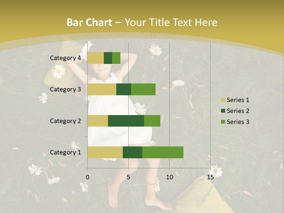 A Little Girl Laying In The Grass With Daisies PowerPoint Template