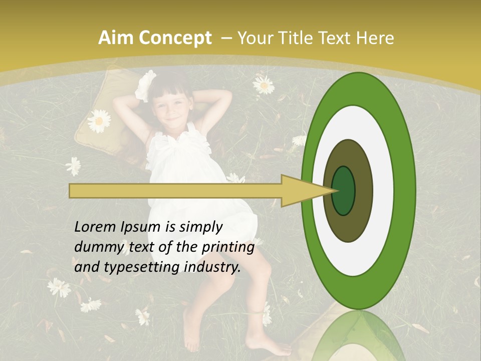 A Little Girl Laying In The Grass With Daisies PowerPoint Template