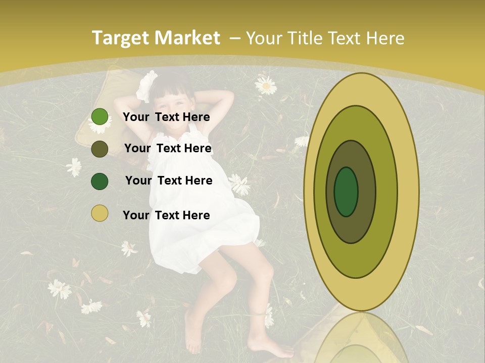 A Little Girl Laying In The Grass With Daisies PowerPoint Template