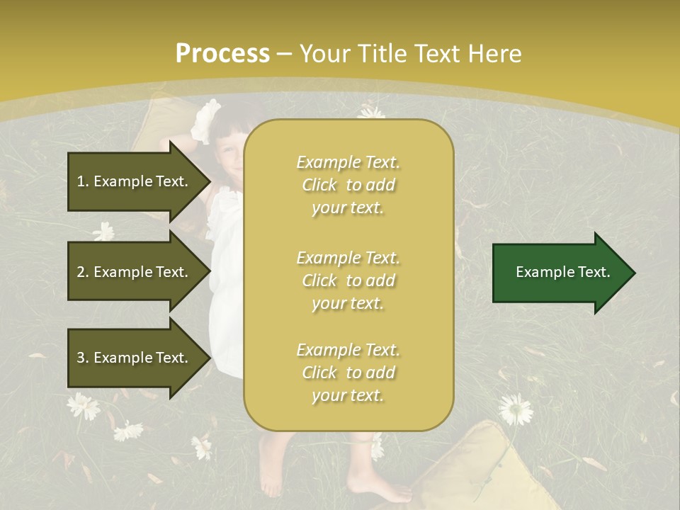 A Little Girl Laying In The Grass With Daisies PowerPoint Template