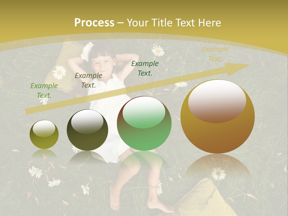 A Little Girl Laying In The Grass With Daisies PowerPoint Template