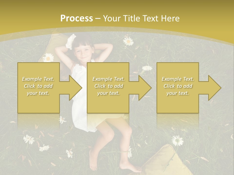 A Little Girl Laying In The Grass With Daisies PowerPoint Template