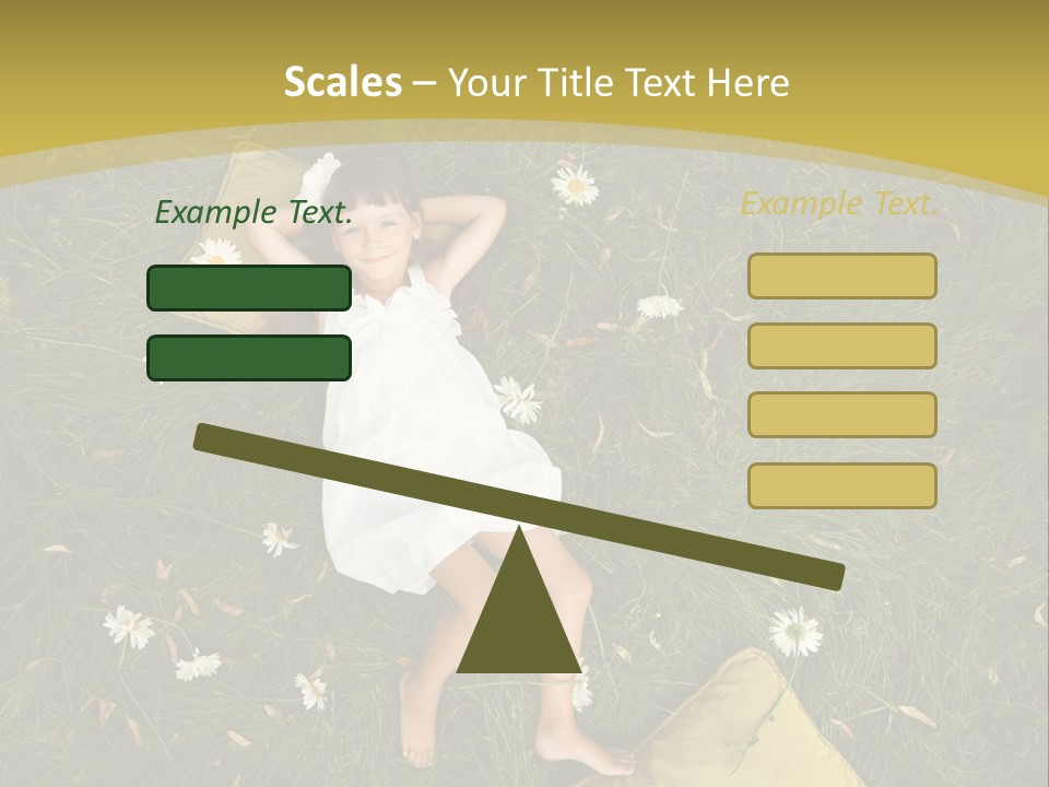 A Little Girl Laying In The Grass With Daisies PowerPoint Template