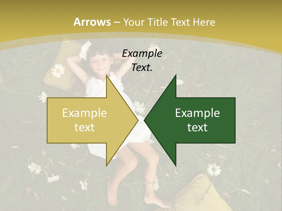 A Little Girl Laying In The Grass With Daisies PowerPoint Template