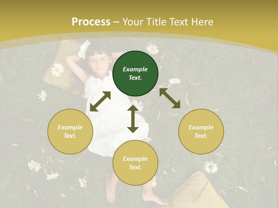 A Little Girl Laying In The Grass With Daisies PowerPoint Template