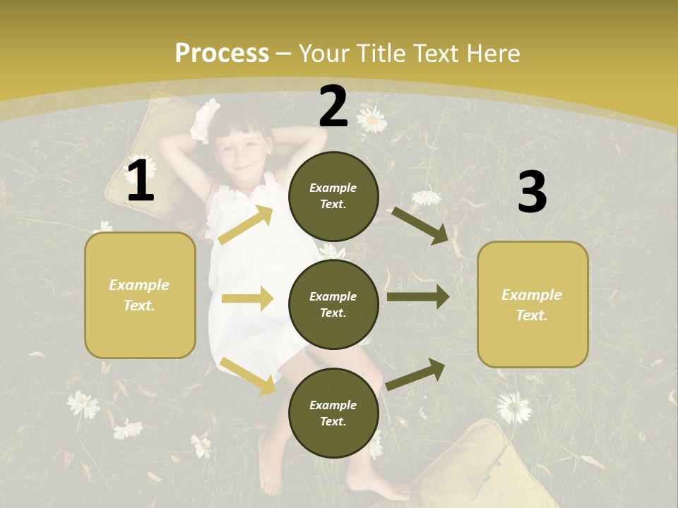 A Little Girl Laying In The Grass With Daisies PowerPoint Template