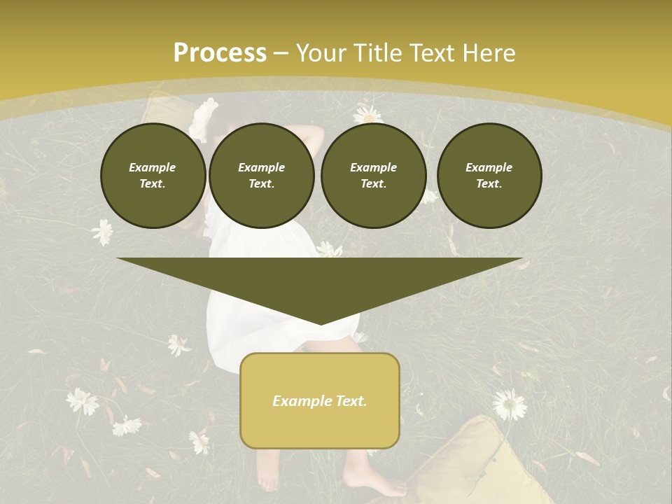 A Little Girl Laying In The Grass With Daisies PowerPoint Template