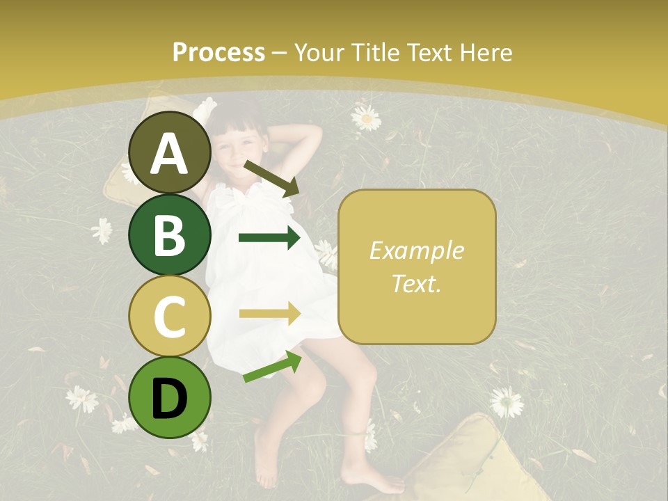 A Little Girl Laying In The Grass With Daisies PowerPoint Template