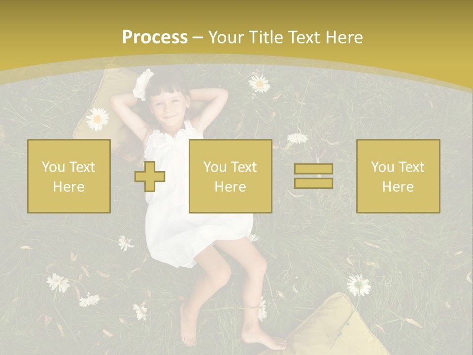 A Little Girl Laying In The Grass With Daisies PowerPoint Template