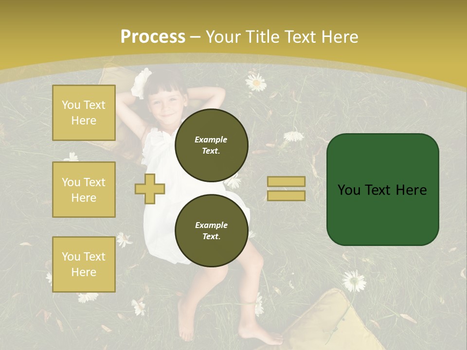 A Little Girl Laying In The Grass With Daisies PowerPoint Template