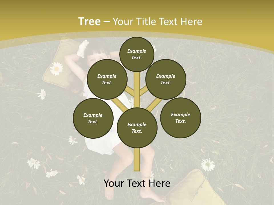 A Little Girl Laying In The Grass With Daisies PowerPoint Template