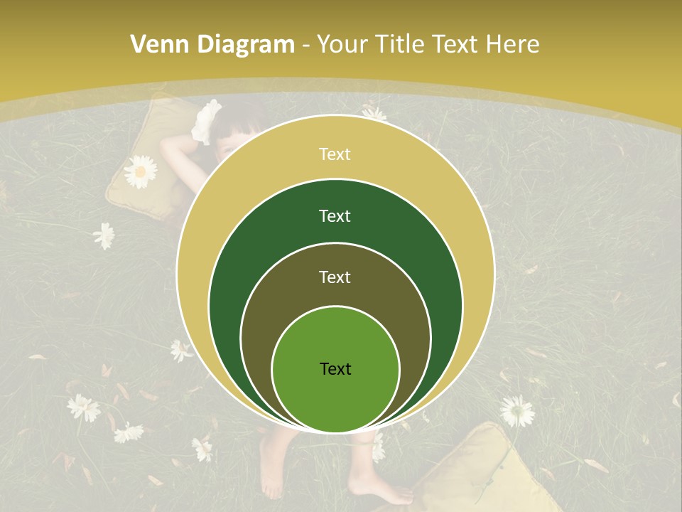 A Little Girl Laying In The Grass With Daisies PowerPoint Template